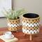 Brown Jute Rope Geometric Woven Chevron Planter Set